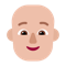 Person- Medium-Light Skin Tone- Bald emoji on Microsoft